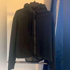 Victorias Secret PINK Cropped Jacket with Faux Fur Hood